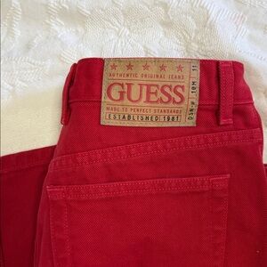 Like New Vintage Guess Women's Red Straight Leg Jeans Size 30